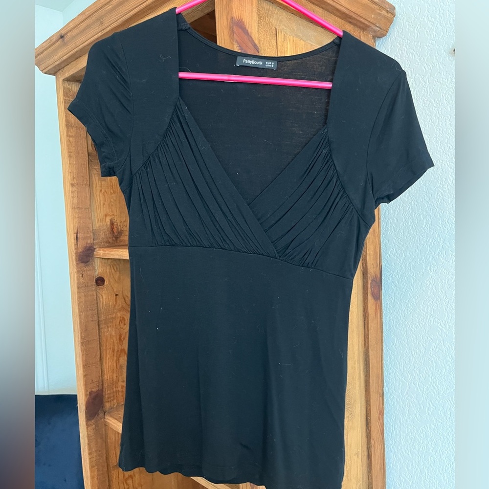 Black milkmaid vintage blouse top